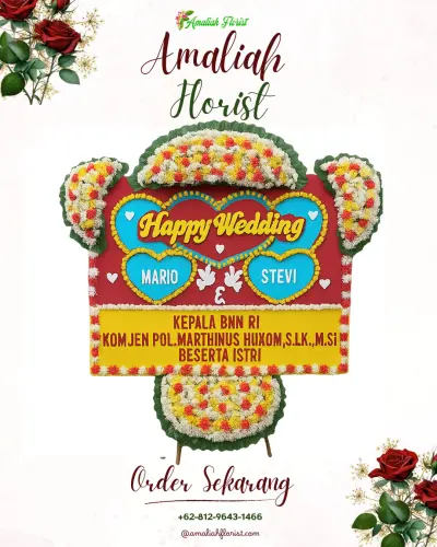Karangan Papan Bunga Pernikahan di Jagabita